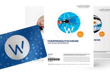 Thermengutscheine in blau-weißen Farben